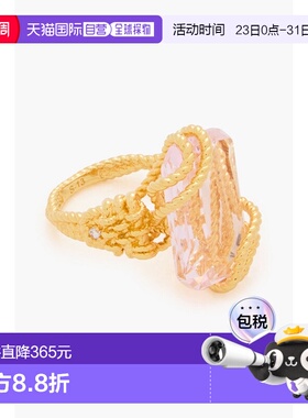 1h可退 潮奢 ZIMMERMANN 女士 镀金晶石镶嵌水晶戒指 4622S24GOLD