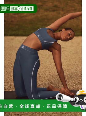 alo yoga Logo条纹修身打底裤 女款 黑色w51428r