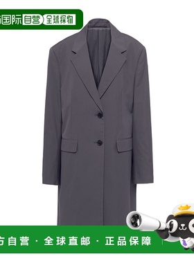 PRADA 女士外套 P646Q1123S231F0112 SS2024 灰色 单排扣大衣