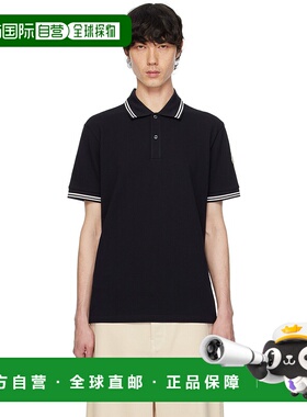 1h可退 潮奢 Moncler 盟可睐 男士 海军蓝 Striped Trim Cotton P