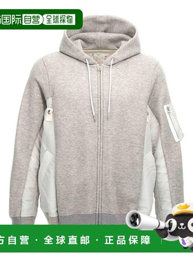 SACAI 男士针织毛衣 SCM219381 AW2024 灰色 Sponge Hoodie