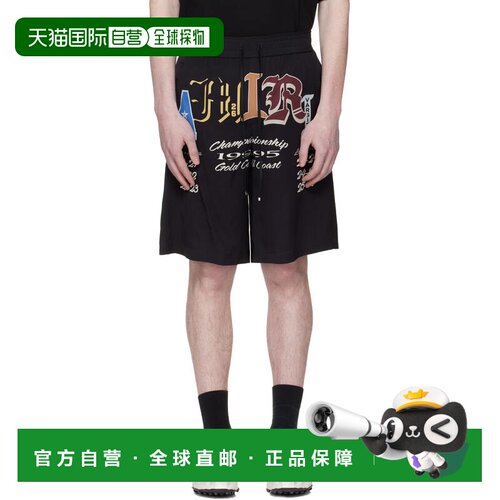 AMIRI 男士 黑色 Varsity Patch 短裤 AMBMSO1028