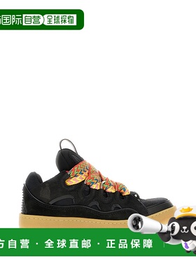 1h可退 潮奢 Lanvin 朗雯 女士 Curb 黑色皮质布织运动鞋 FUSKDK1