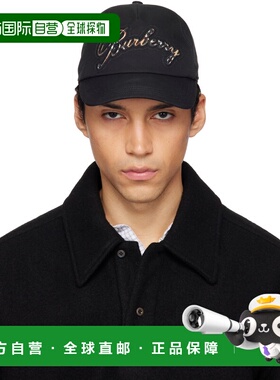 1h可退 潮奢 Burberry 巴宝莉 男士 黑色 Check Cursive Logo Gab