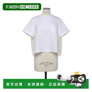 SS2025 白色 Nylon SACAI Mix 2507690101 Twill Cotton 女士T恤