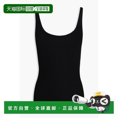 1h可退 潮奢 THEORY 希尔瑞 女士 罗纹美利奴羊毛背心 P0111714BL