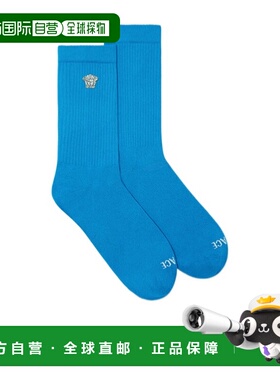VERSACE 男士袜子 10088351A131052VL40 SS2025 蓝色长筒袜