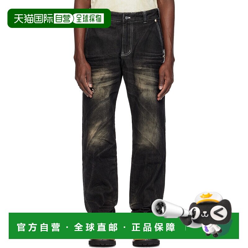 1h可退 潮奢 THUG CLUB 男士 黑色 Dickies 联名褪色牛仔裤 TC24D