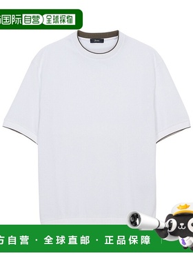 HERNO 男士T恤 JG000225U540091000 SS2025 白色 圆领短袖T恤