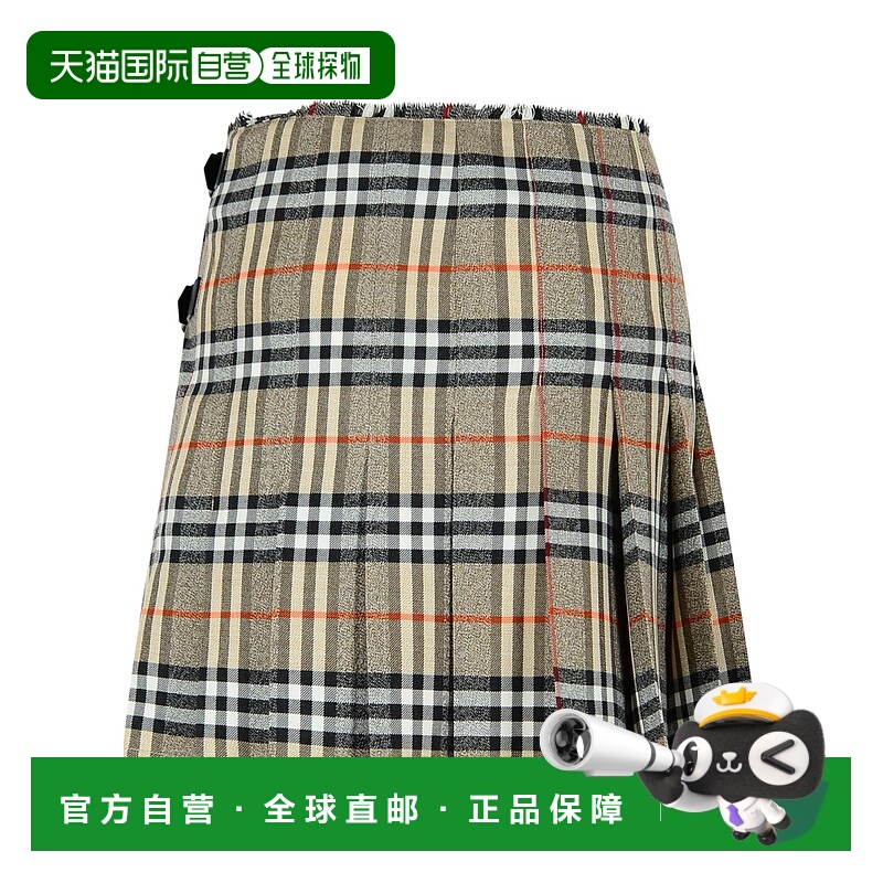 1h可退 潮奢 Burberry 巴宝莉 女士 刺绣羊毛半身裙 8113042