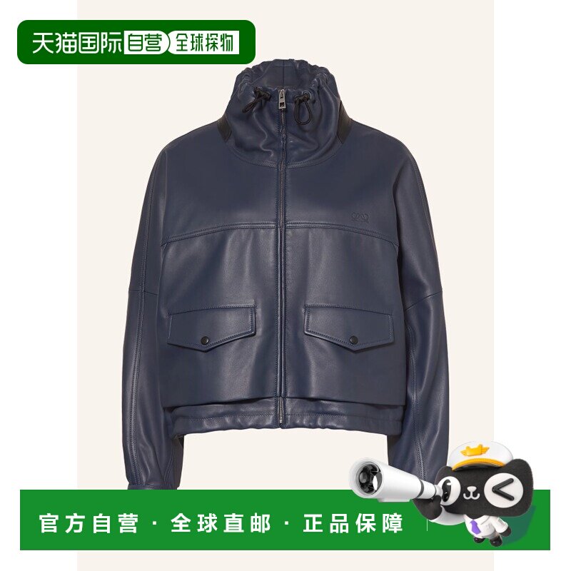 LOEWE 女士夹克 100321977717000 CO LEATHER JACKET深蓝色皮衣图片