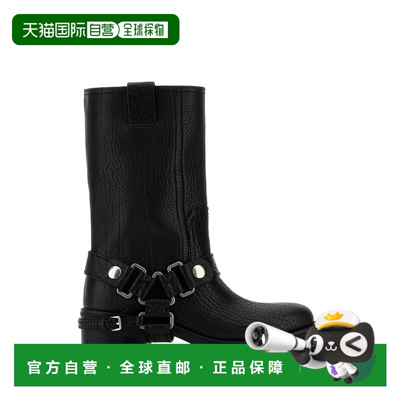 1h可退 潮奢 Miu Miu 缪缪 女士 Moto 圓頭靴 5U350EF0452FLC