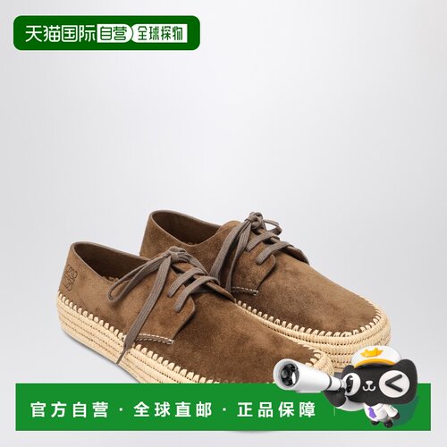 奢淘 LOEWE Rio lace-up shoes in taupe suede 男 M526284X01317