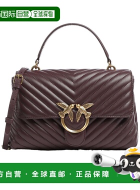 PINKO 女士斜挎包 100043A0GKM03Q SS2024 黑色翻盖手提包 单肩包