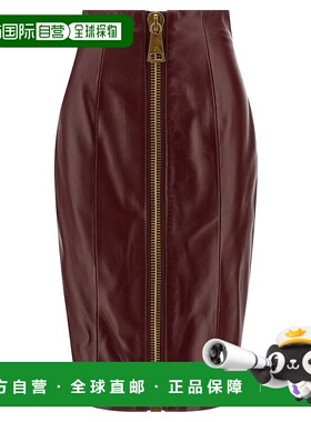 BALMAIN 女士半身裙 FF0LC266LD633AR AW2025 深棕色包臀裙长裙