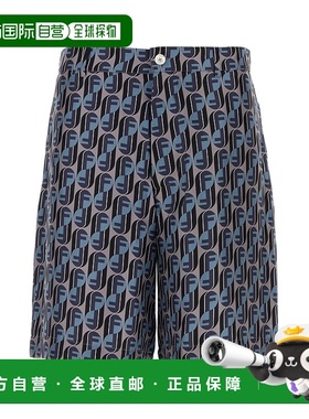 FENDI 男士短裤 FB1014AVDBF1TRQ AW2025 灰色 Printed silk berm