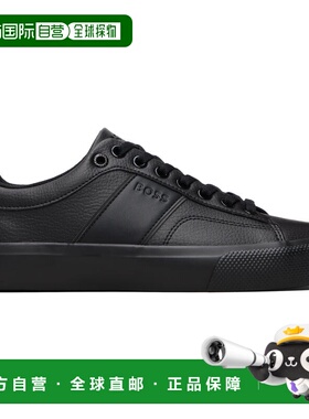 1h可退 潮奢 BOSS 波士 男士 黑色 Faux-Leather Contrast Backta