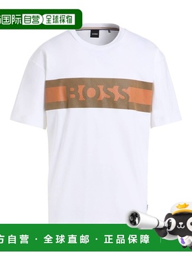 1h可退 潮奢 BOSS 波士 男士 T恤 white白色 舒适时尚