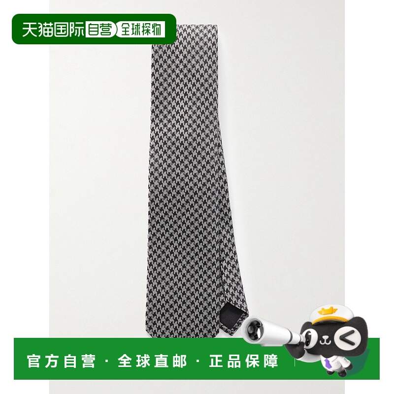 潮奢 Tom Ford 汤姆 福特 男士 8cm 犬牙织纹真丝提花领带 STE001