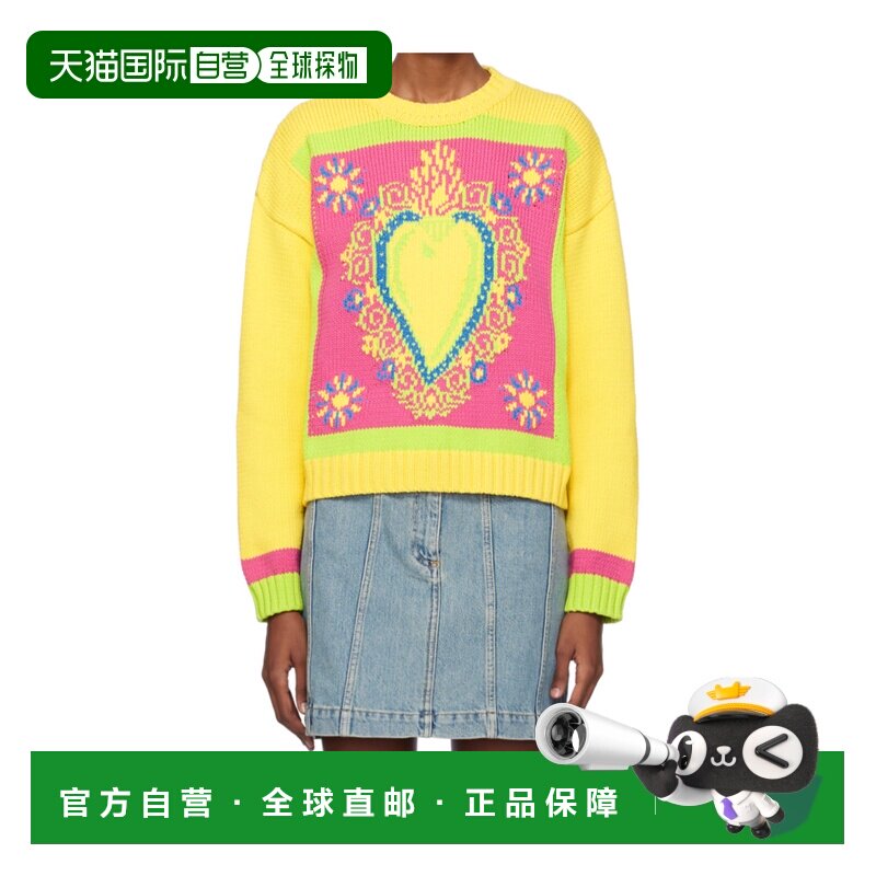 MOSCHINO 女士针织毛衣 09180505A1027 SS2024 黄色 长袖针织衫图片