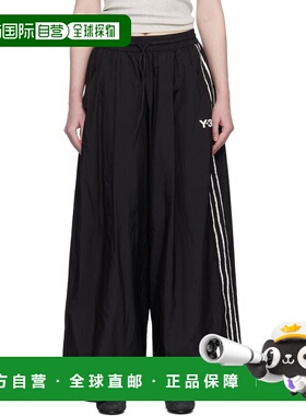 1h可退 潮奢 Y-3 女士 黑色 3S Wide 长裤 KF1192