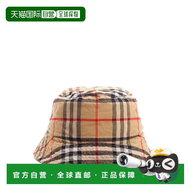 1h可退 BURBERRY 女士帽子 8075657NDEF SS2024 卡其色 Check cot
