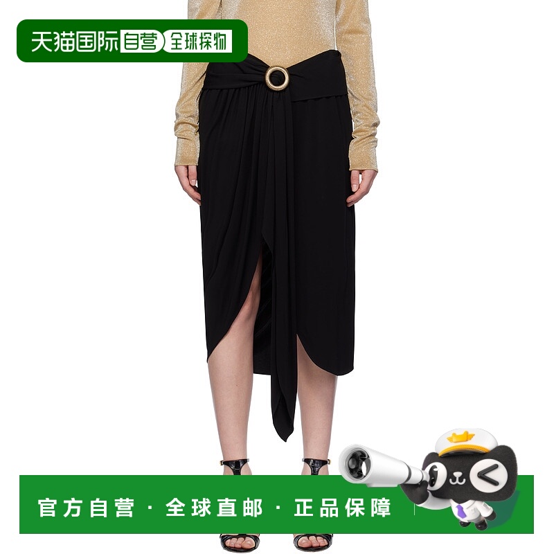 1h可退 潮奢 Lanvin 朗雯 女士 黑色 Melodie Wrap 半身裙 RWST00