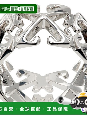 1h可退 潮奢 off-white 男士 银色 Arrow 戒指 OMOC07BC99MET001