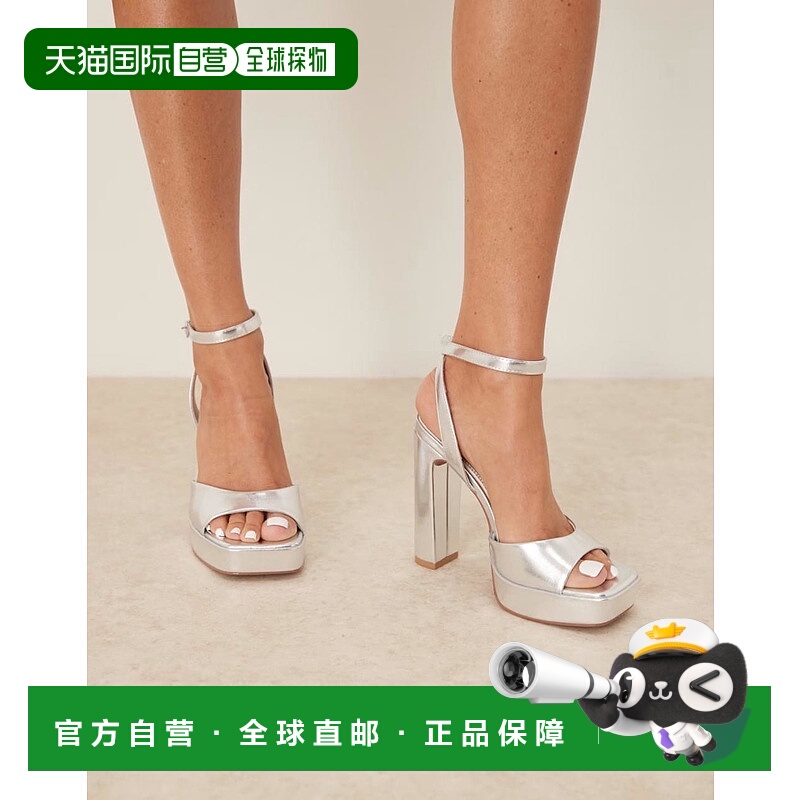 1h可退 潮奢 ASOS 女士 Naples barely there 设计宽版防水台粗跟