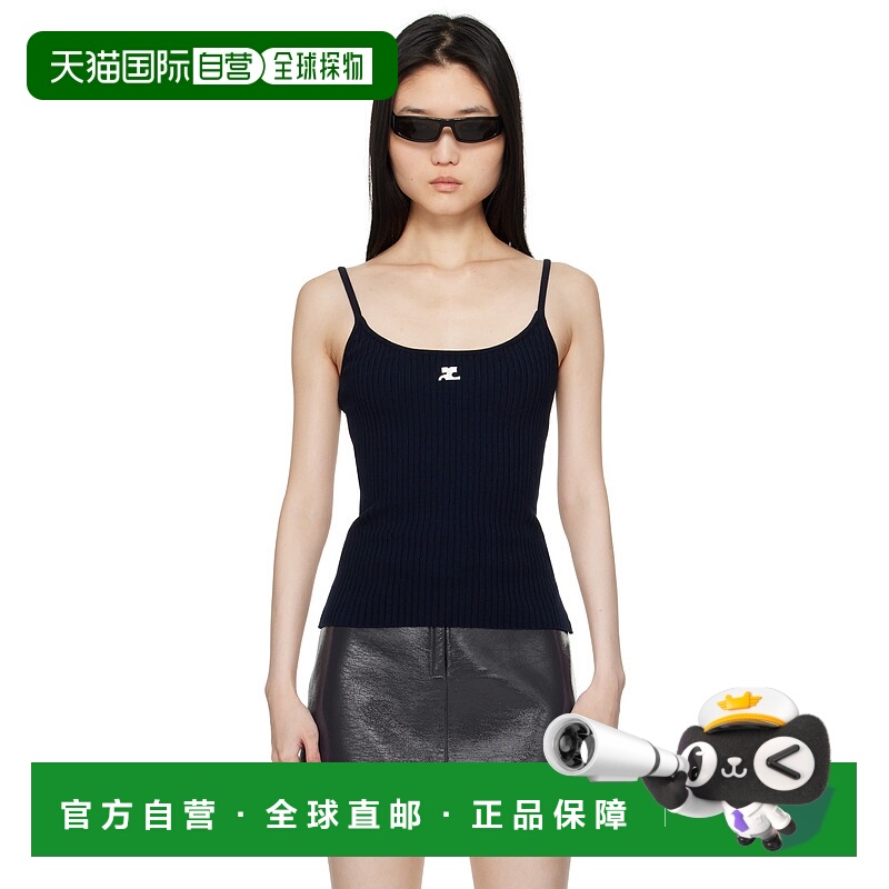 1h可退 潮奢 Courreges 女士 海军蓝 Reedition 系列吊带背心 PER