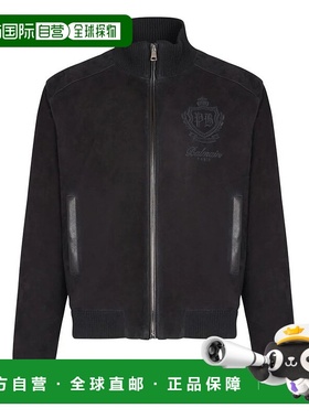 BALMAIN 男士夹克 FH0TFA87LD910PA AW2025 黑色 Suede jacket wi