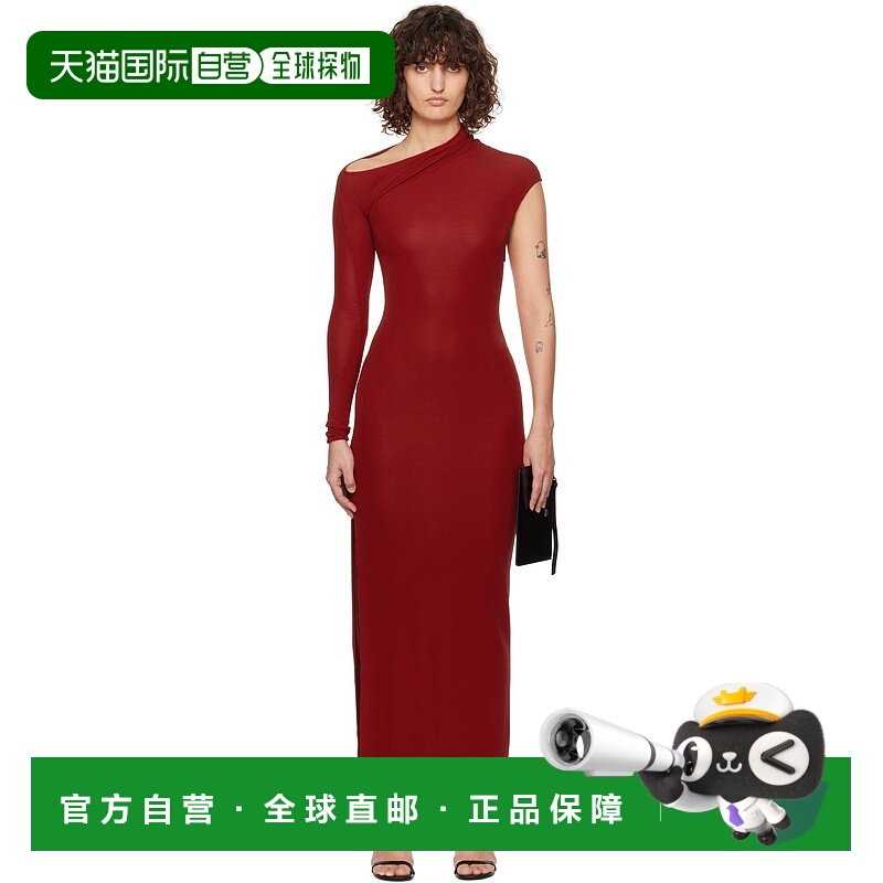 1h可退 潮奢 Courreges 女士 红色 Asymmetric 连衣裙 125JRO582J
