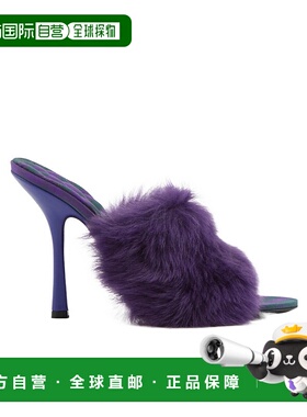 BURBERRY 女士凉鞋 80744291 SS2024 紫色 Minnie 高跟穆勒鞋拖鞋