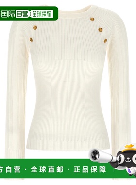 BALMAIN 女士针织衫 GF1ARA60KJ450FA SS2026 白色 3 buttons swe
