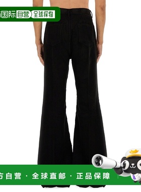 RICK OWENS 男士休闲裤 RU02E1335MLC909 AW2025 黑色阔腿裤