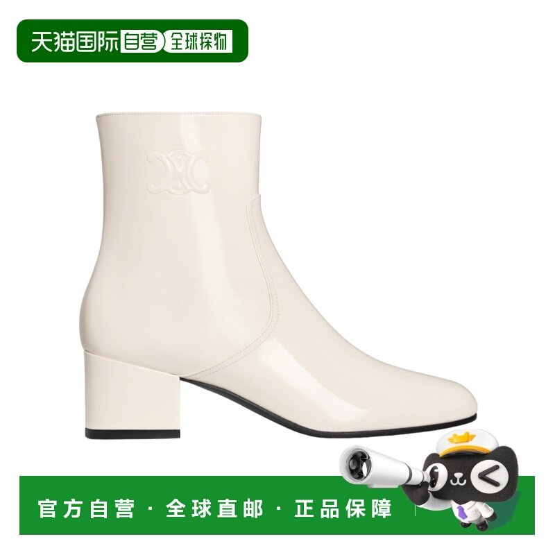 CELINE 女士高跟鞋 360484582C00WC CO 白色 TRIOMPHE ZIPPED徽标