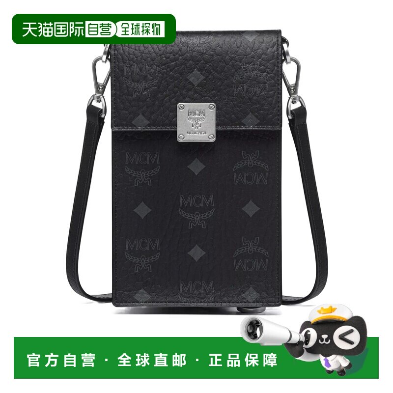 MCM 男士斜挎包 MXZGSTA11BK SS2026 黑色 Aren 手机包单肩包