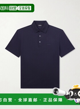 潮奢 zegna 杰尼亚 男士 刺绣棉质凸纹布Polo衫 UH348A3H794