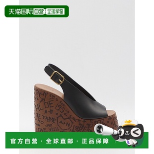 SS2025 CHC25U09ZLU001 黑色 Maxime sanda CHLOÉ wedge 女士凉鞋