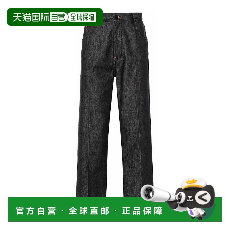 1h可退 FENDI 男士牛仔裤 FLP285ASD0F0RBB AW2024 黑色 徽标牛仔