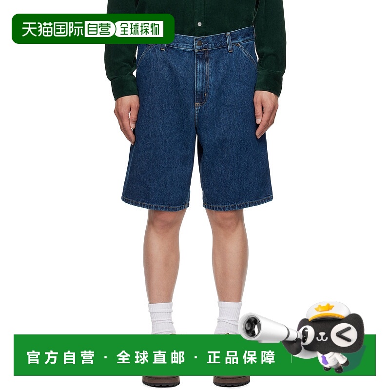 1h可退 潮奢 CARHARTT WIP 男士 蓝色 Single Knee 牛仔短裤 I032