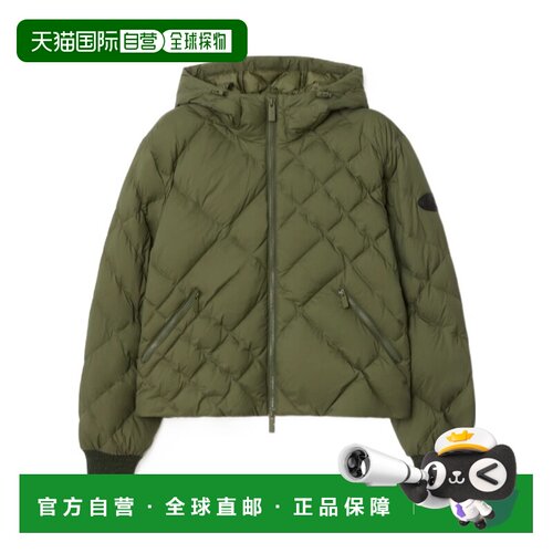 BURBERRY 女士外套 81183121 SS2026 绿色 格纹 Delley 羽绒服