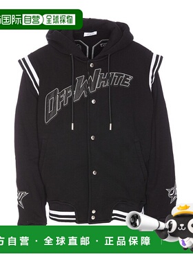 1h可退 潮奢 off-white 男士 黑色 Fleece 00 棒球夹克 OMEK003S2