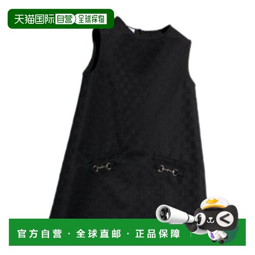 GUCCI 女童连衣裙 872715XWA9B1000 AW2026 黑色 GG棉质连衣裙