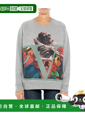 VALENTINO 女士针织毛衣  AW2023 SB0MF03L4W9E53长袖灰色卫衣