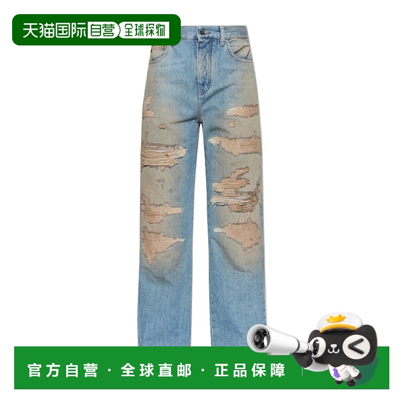 1h可退 AMIRI 男士牛仔裤 AMBMJE1105592 SS2026 蓝色 腰带环牛仔