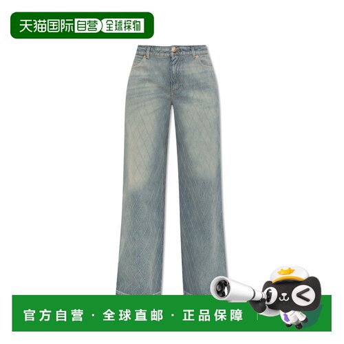 BALMAIN 女士牛仔裤 FF1MI060DF796FC AW2025 灰色直筒裤