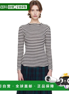 1h可退 潮奢 YMC 女士 黑色 & 白色 High Rain Stripe T 恤 Q6XMA