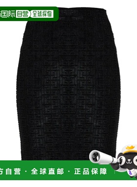 BALMAIN 女士半身裙 GF1LC286JL420PA SS2026 黑色 Skirt with a