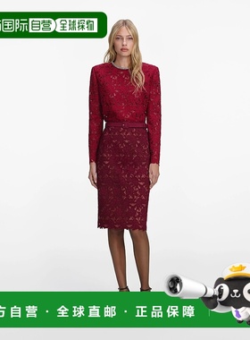 1h可退 SELF-PORTRAIT 女士半身裙 RS26171MSKBUBURGUNDY